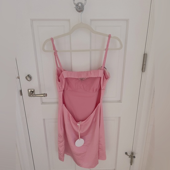 REVOLVE Kimberly Satin Mini Dress Baby Pink Large - Picture 6 of 11